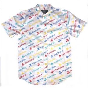 PlayStation logo men’s button up gamer shirt sM